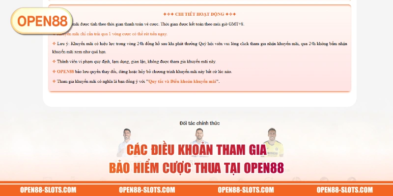 Các điều khoản tham gia bảo hiểm cược thua tại OPEN88
